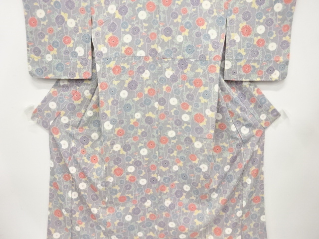 未使用品　菊模様　小紋着物